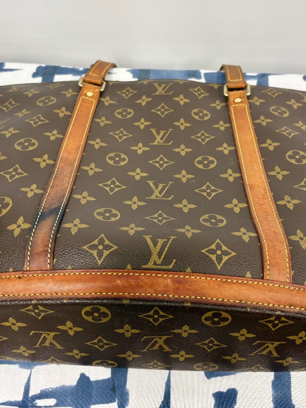 Vintage Louis Vuitton Babylone Tote Bag Brown Monogram Canvas Vachetta Leather - Picture 12 of 14